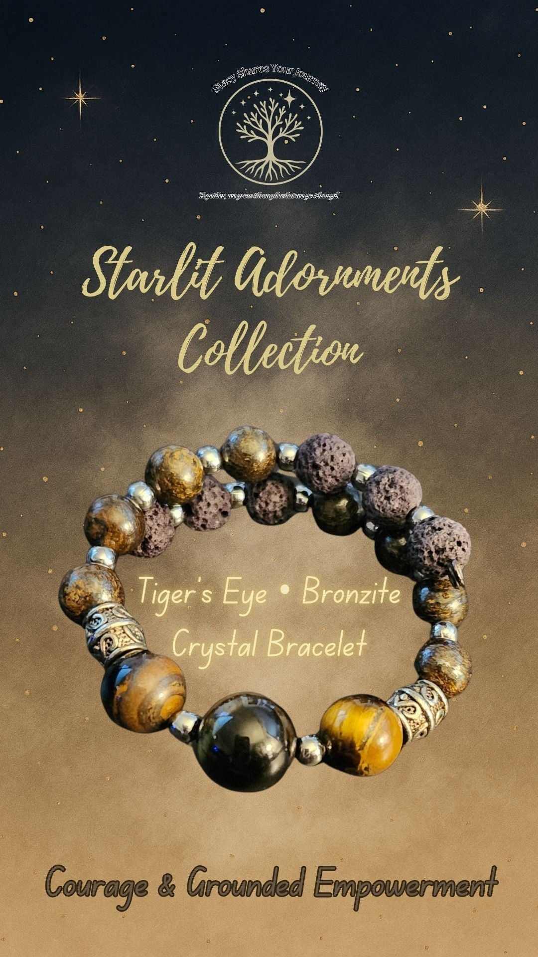 Tiger’s Eye • Bronzite Crystal Bracelet | Courage & Grounded Empowerment