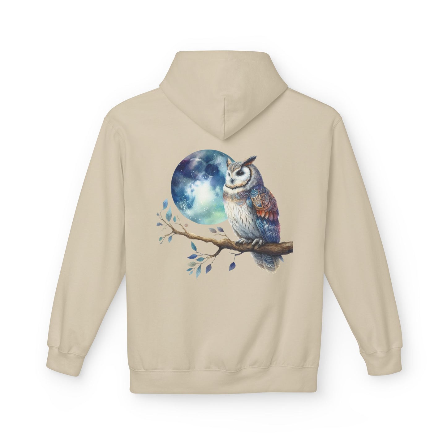Whimsical Owl Fleece Hoodie -Unisex