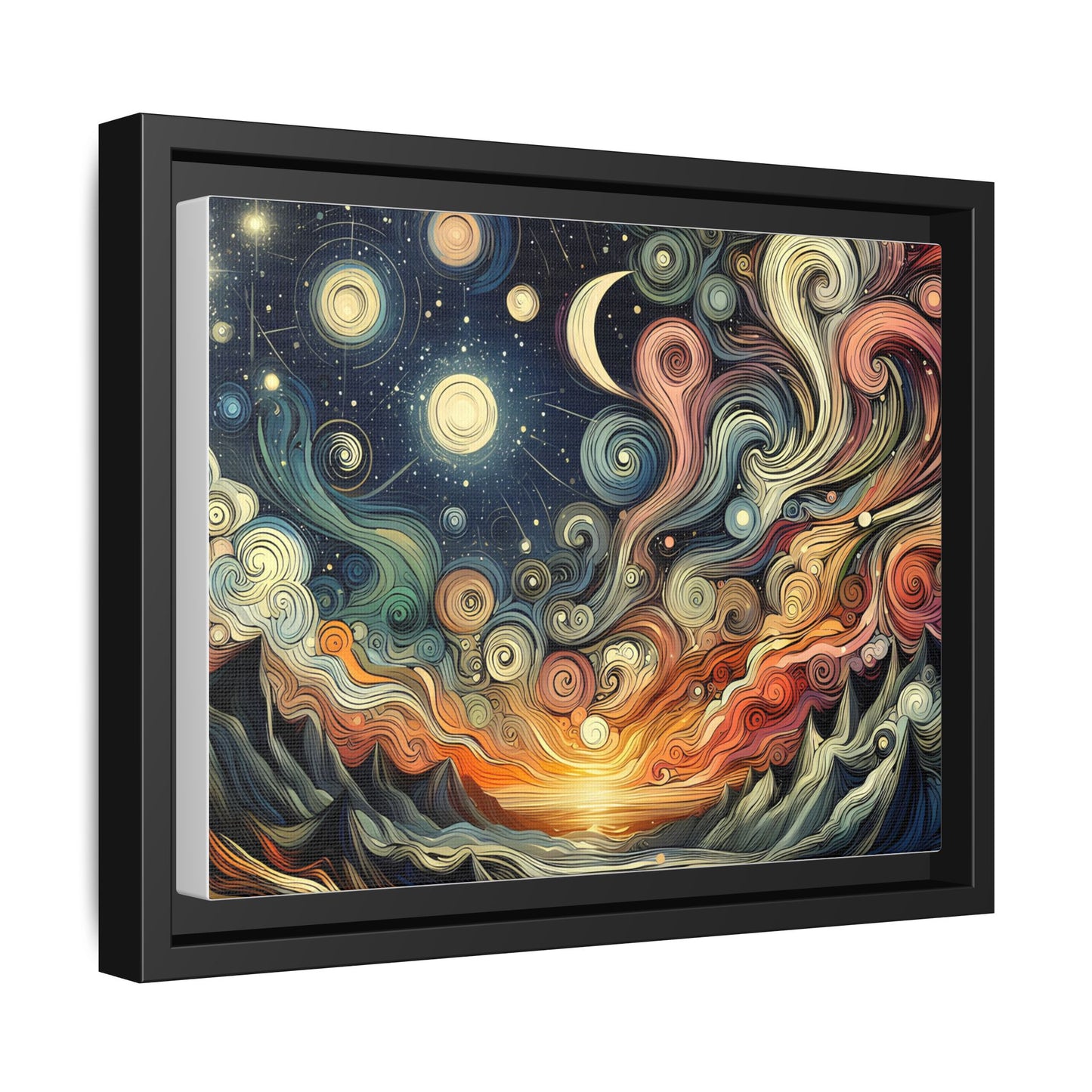 Cosmic Sunset Swirl Canvas Art 12x9 & 14x11