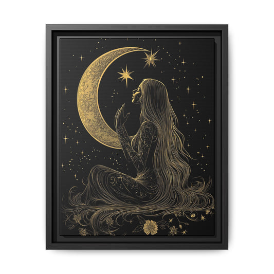 Moonlit Dreamer Framed Canvas Art Print