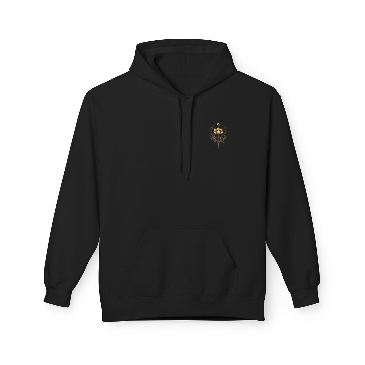 Golden Lotus Fleece Hoodie - Unisex Comfort