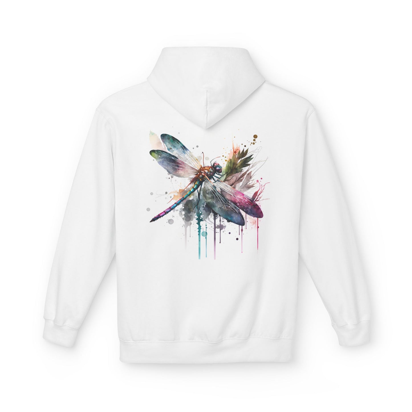 Watercolor Dragonfly Fleece Hoodie  Unisex