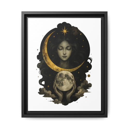 Celestial Moon Goddess Canvas Art Print 11x14