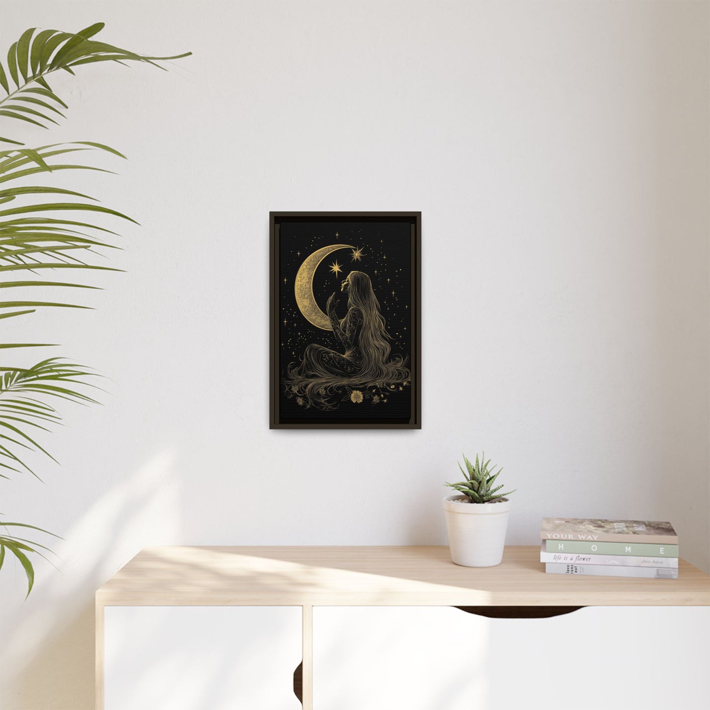 Moonlit Dreamer Framed Canvas Art Print