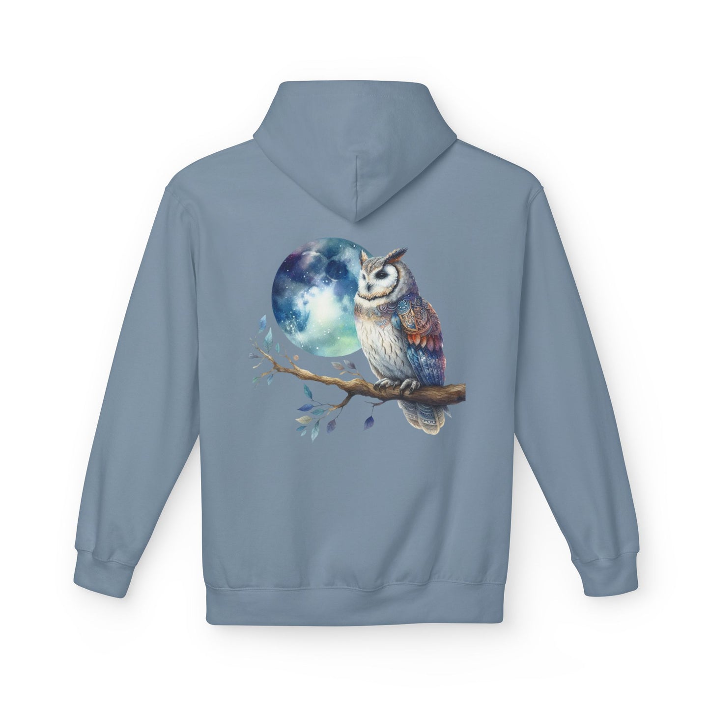 Whimsical Owl Fleece Hoodie -Unisex