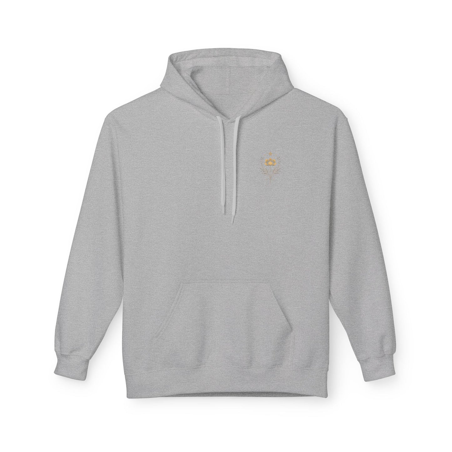 Golden Lotus Fleece Hoodie - Unisex Comfort
