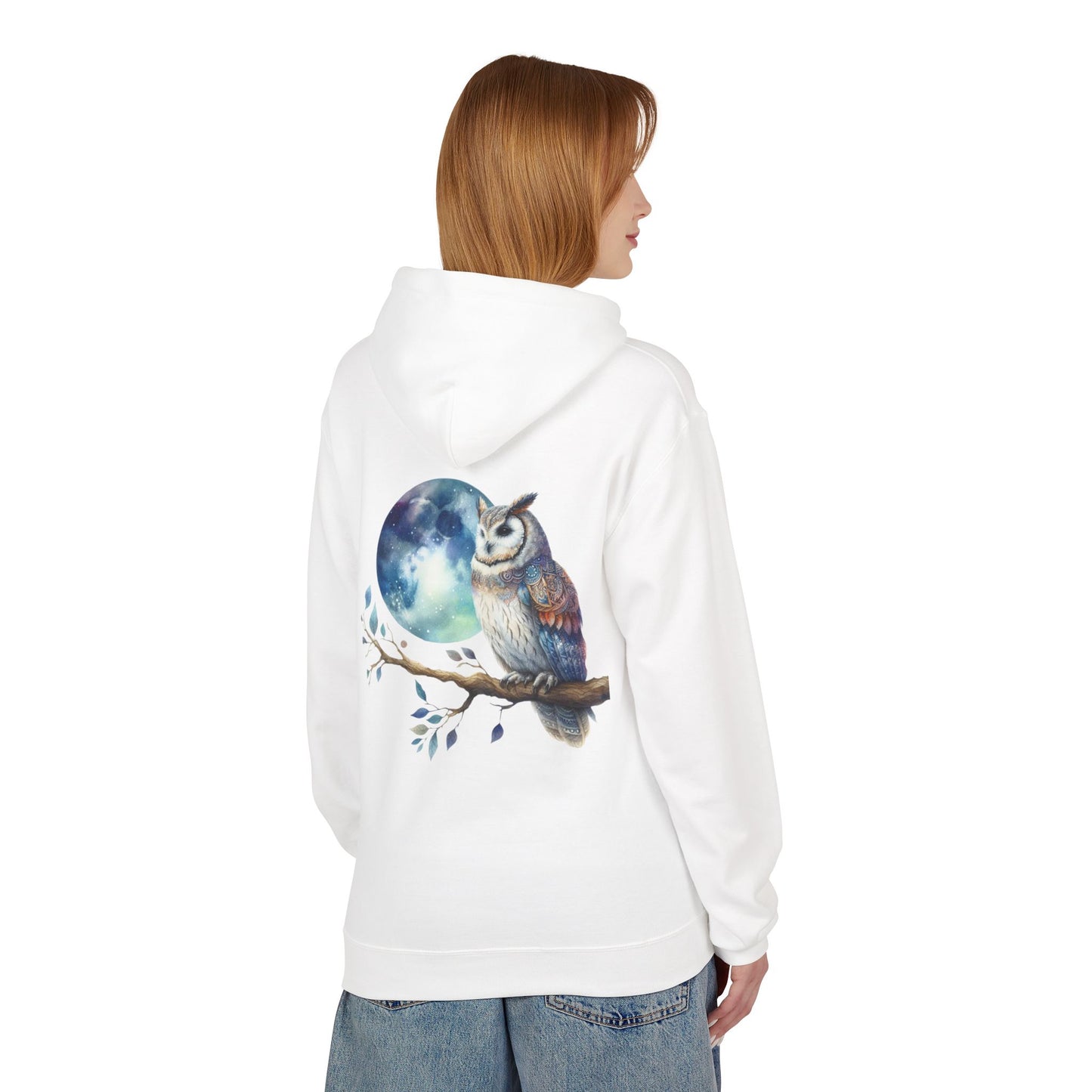 Whimsical Owl Fleece Hoodie -Unisex