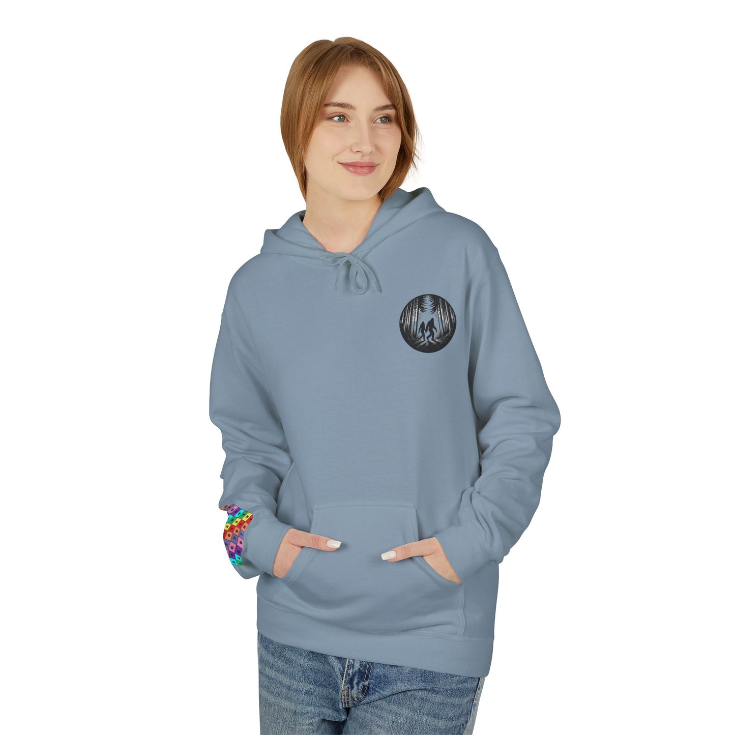 Mystical Bigfoot Couple Hoodie - Cozy Unisex Midweight Fleece Sweatshirt