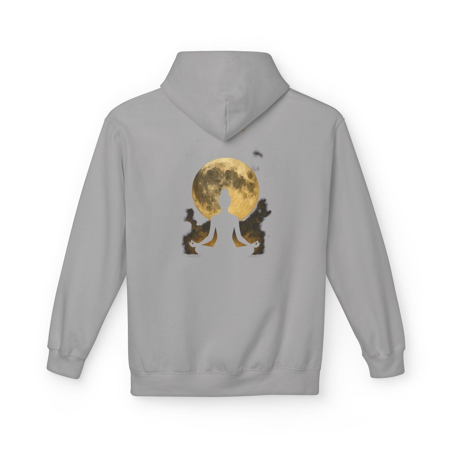 Moonlit Meditation Fleece Hoodie - Cozy Unisex Sweatshirt