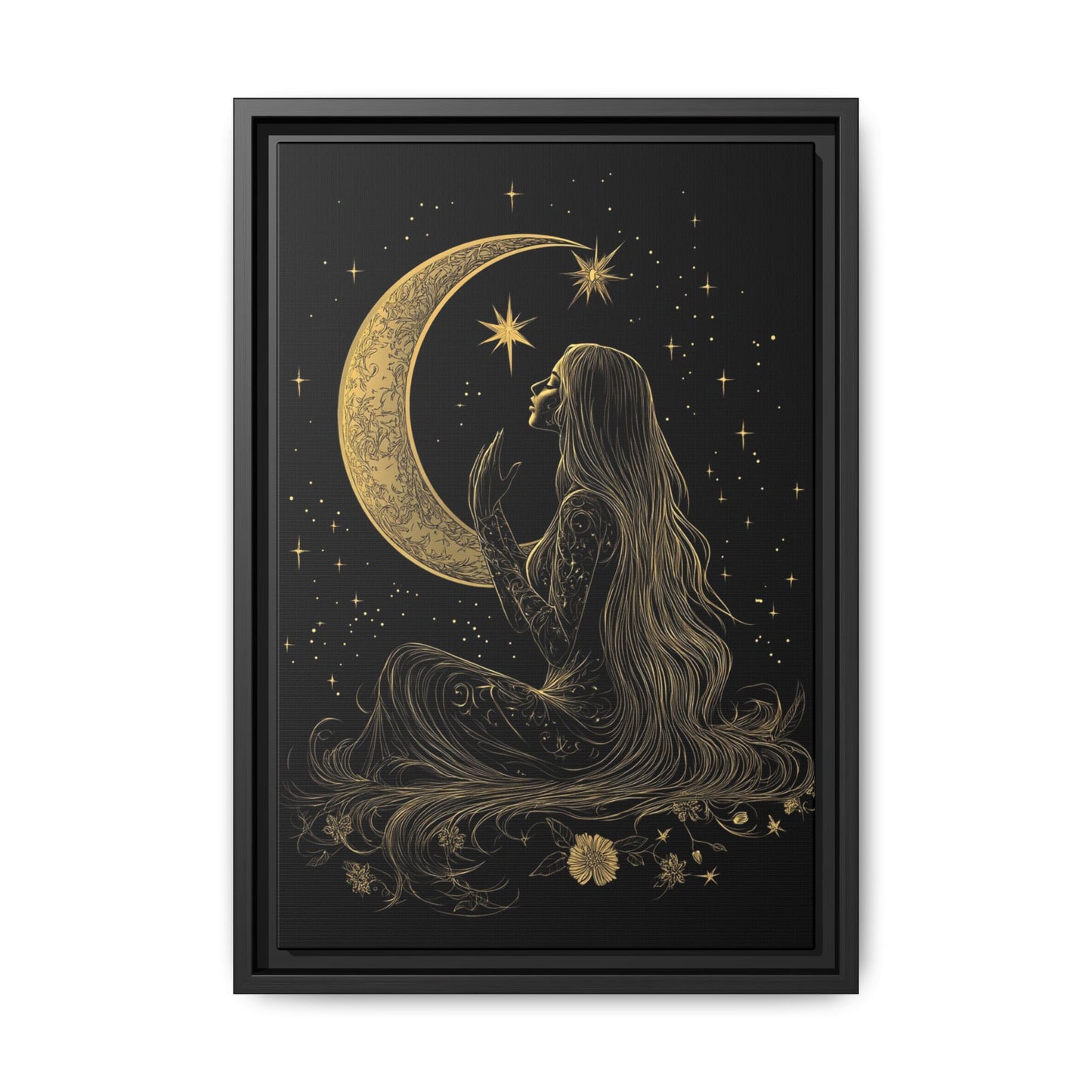Moonlit Dreamer Framed Canvas Art Print