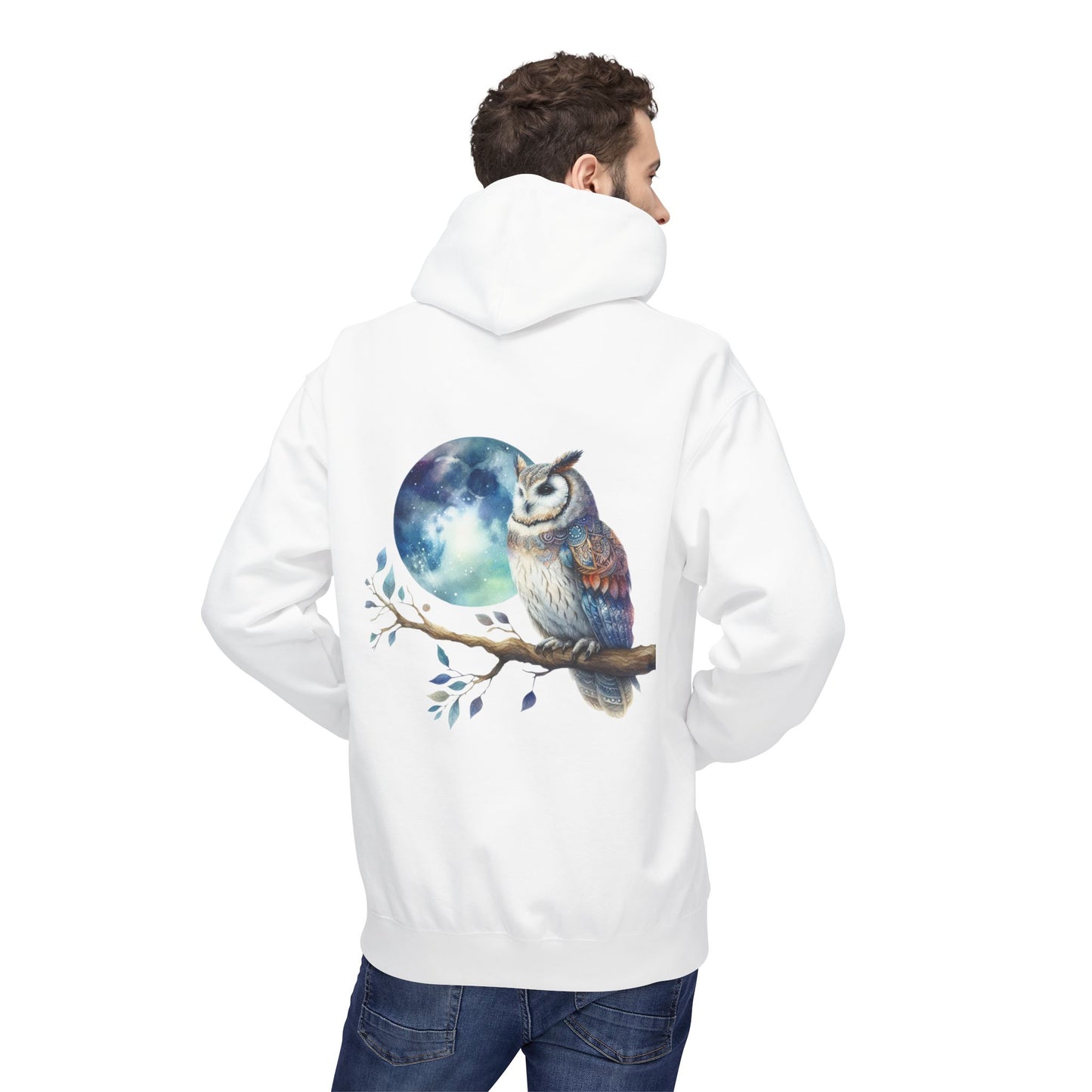 Whimsical Owl Fleece Hoodie -Unisex