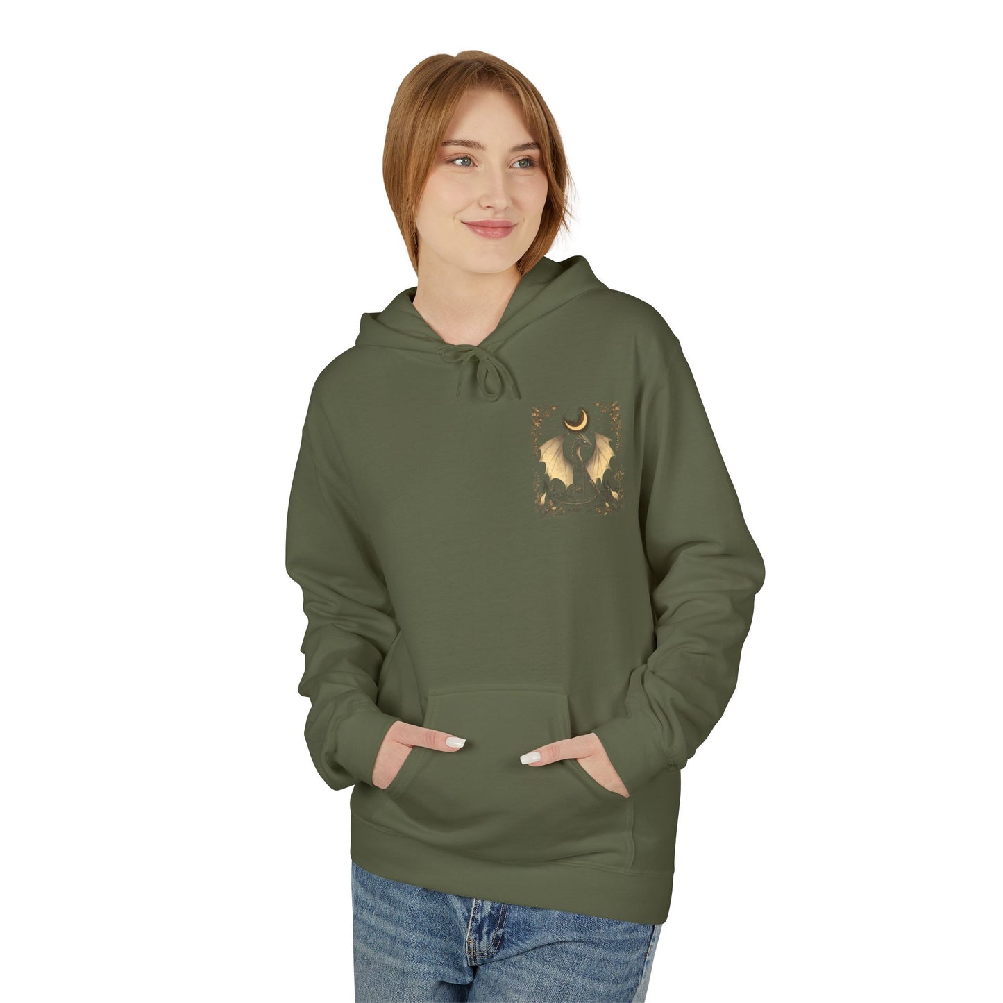 Magical Dragon & Moon Fleece Unisex Pullover