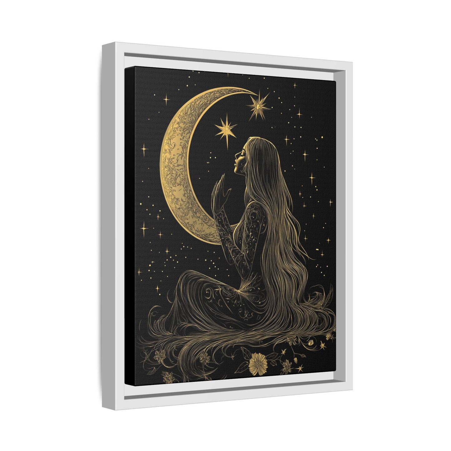 Moonlit Dreamer Framed Canvas Art Print