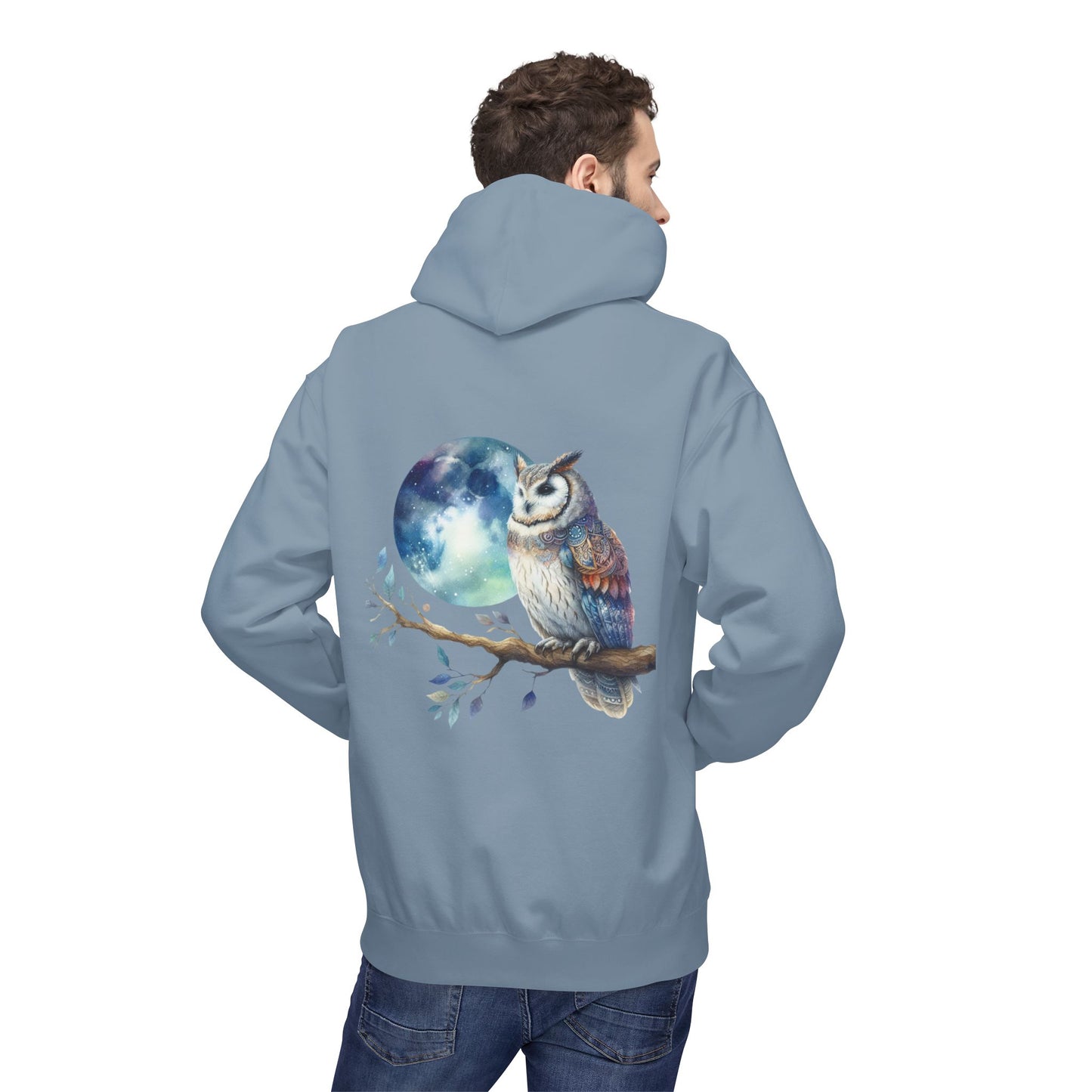 Whimsical Owl Fleece Hoodie -Unisex