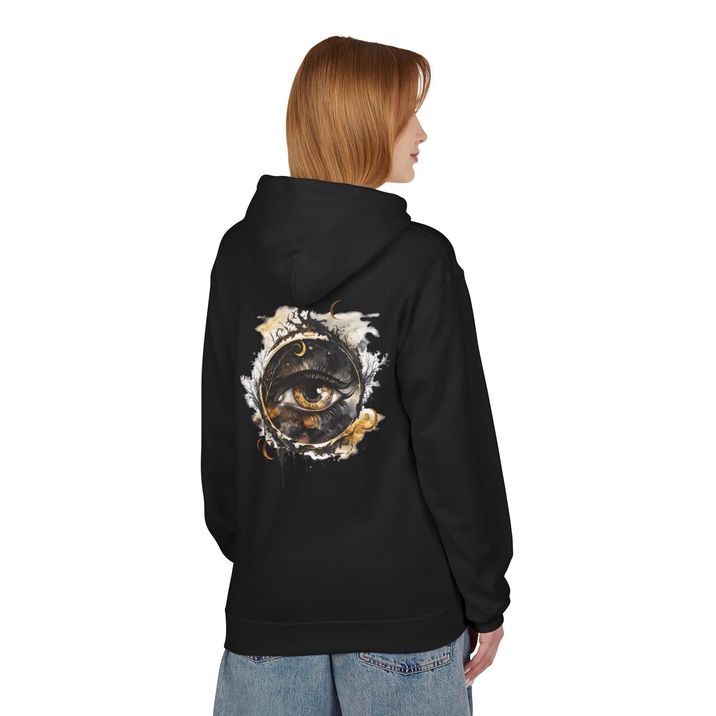 Mystical Eye Fleece Hoodie - Cozy Unisex Wear