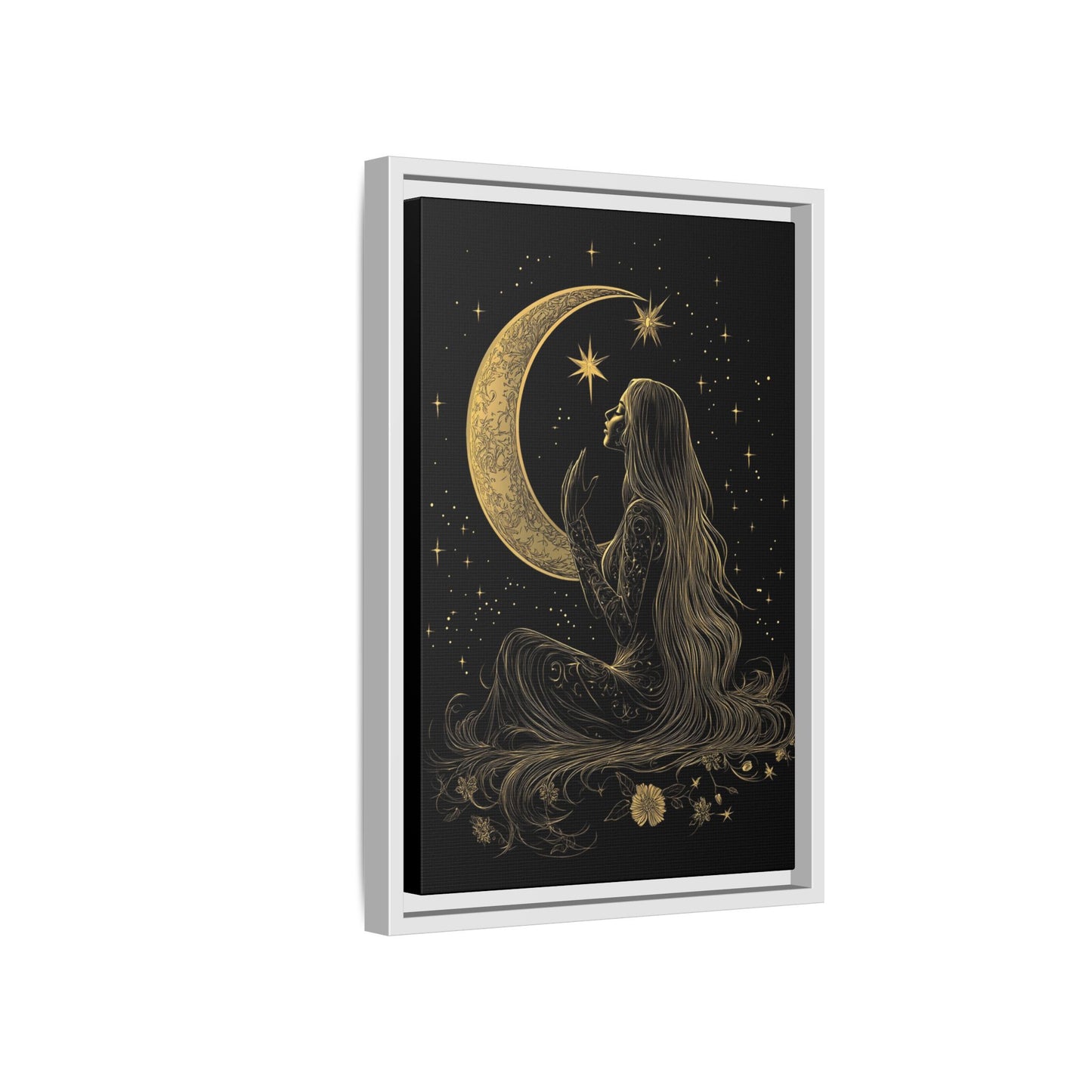 Moonlit Dreamer Framed Canvas Art Print