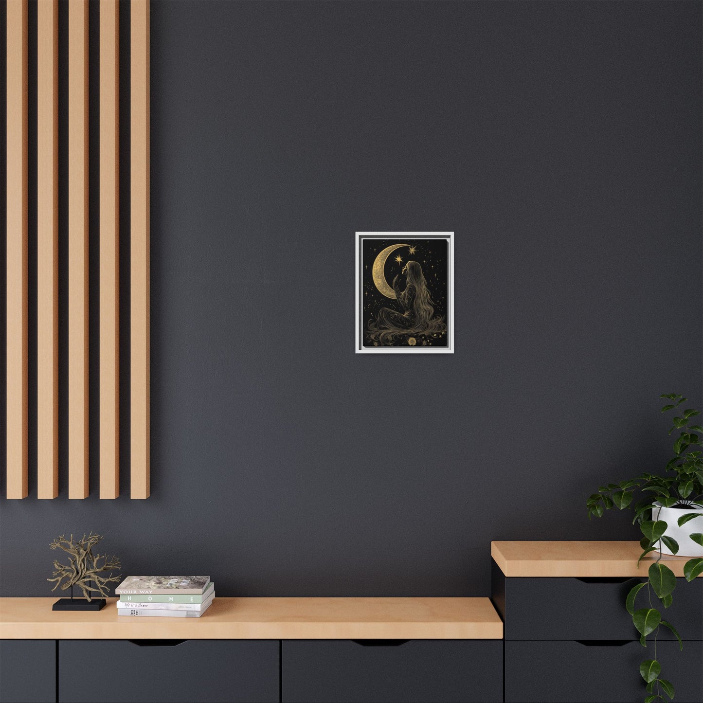 Moonlit Dreamer Framed Canvas Art Print