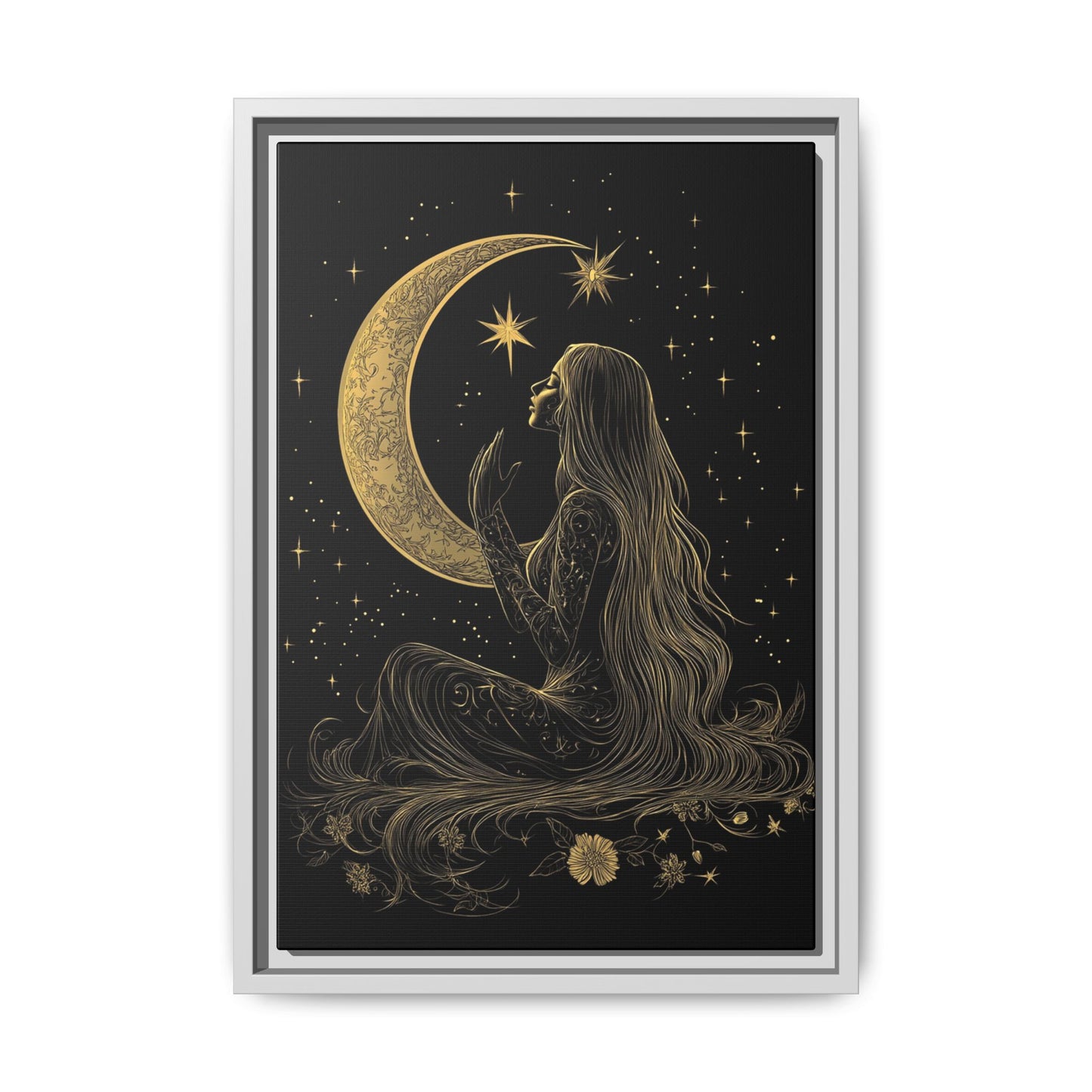 Moonlit Dreamer Framed Canvas Art Print