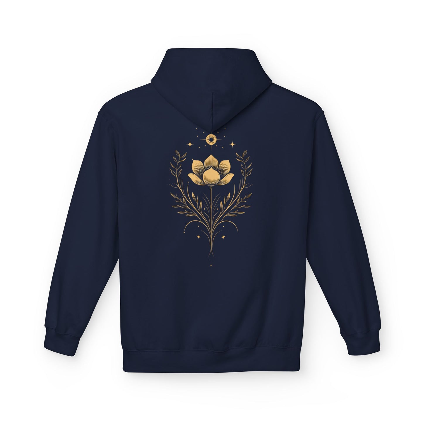 Golden Lotus Fleece Hoodie - Unisex Comfort
