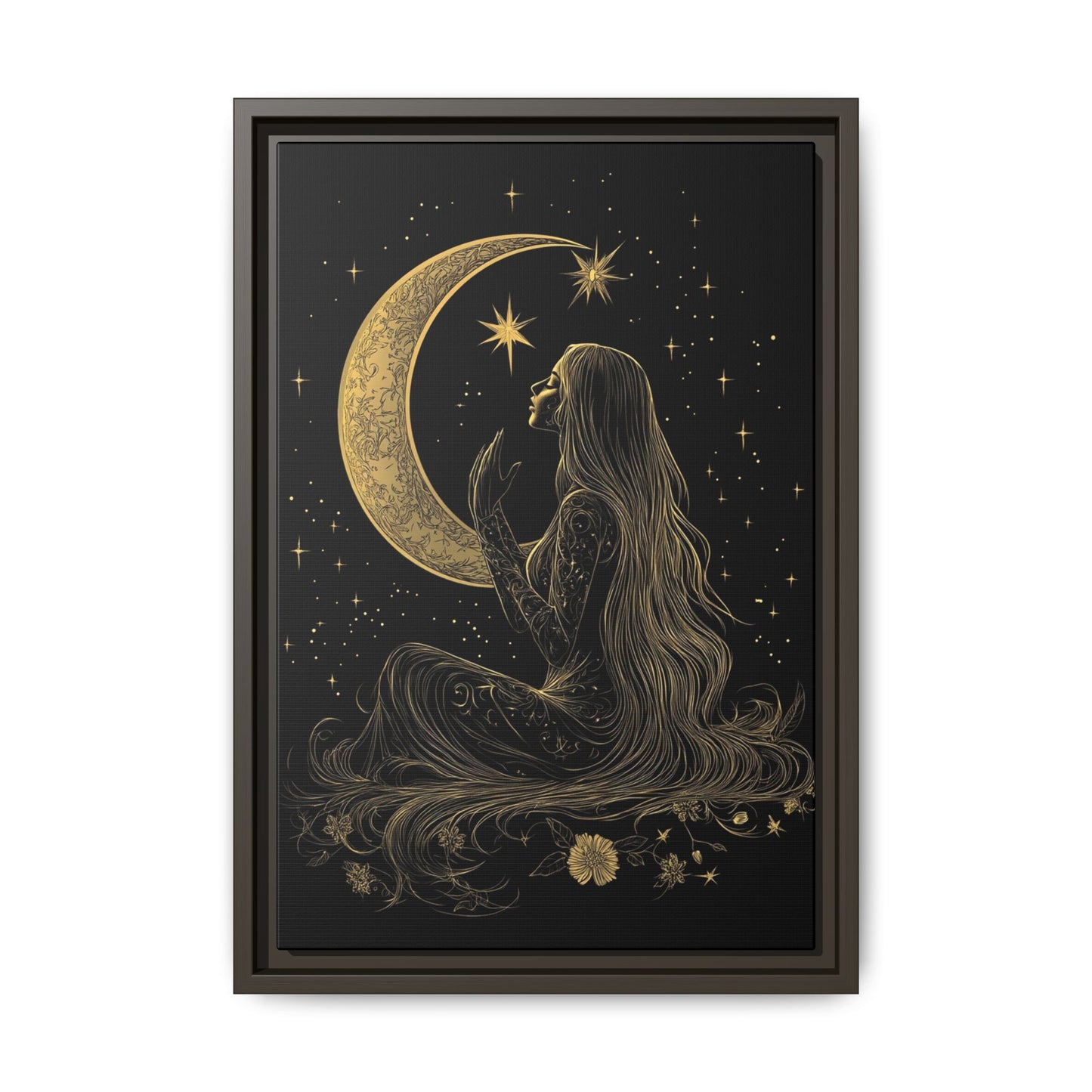 Moonlit Dreamer Framed Canvas Art Print