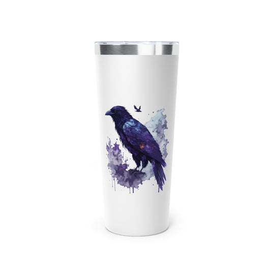 Artistic Raven Tumbler with Purple Splash