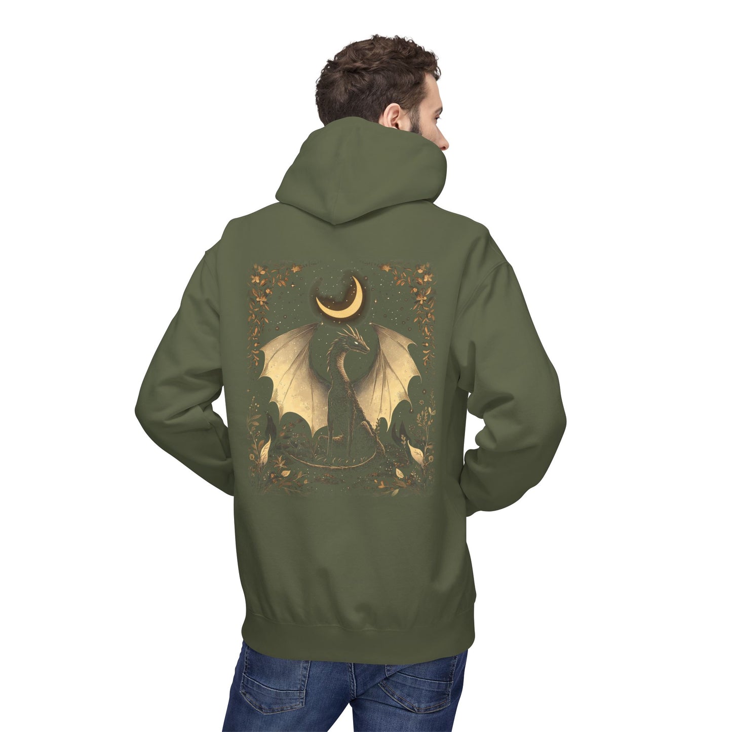Magical Dragon & Moon Fleece Unisex Pullover