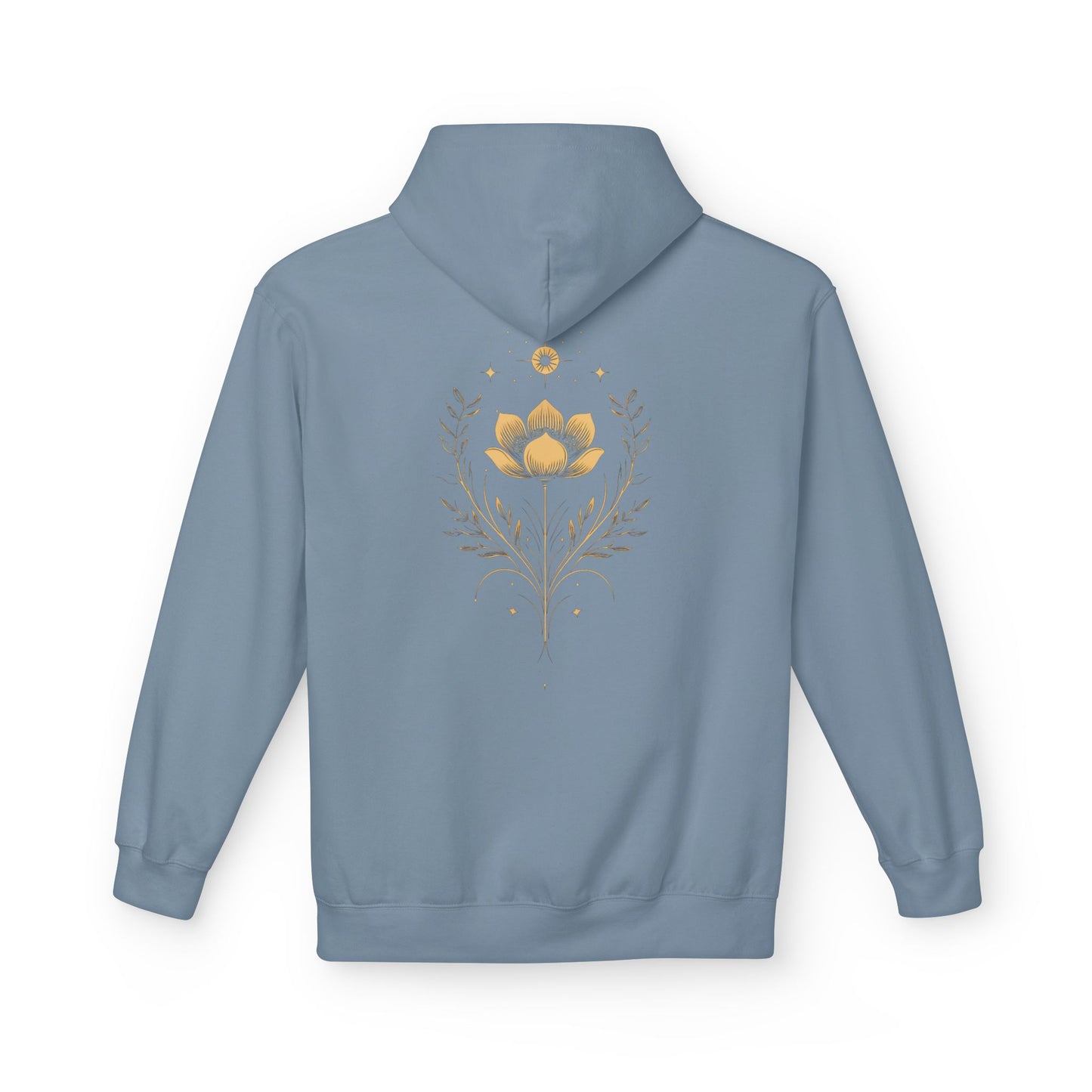Golden Lotus Fleece Hoodie - Unisex Comfort