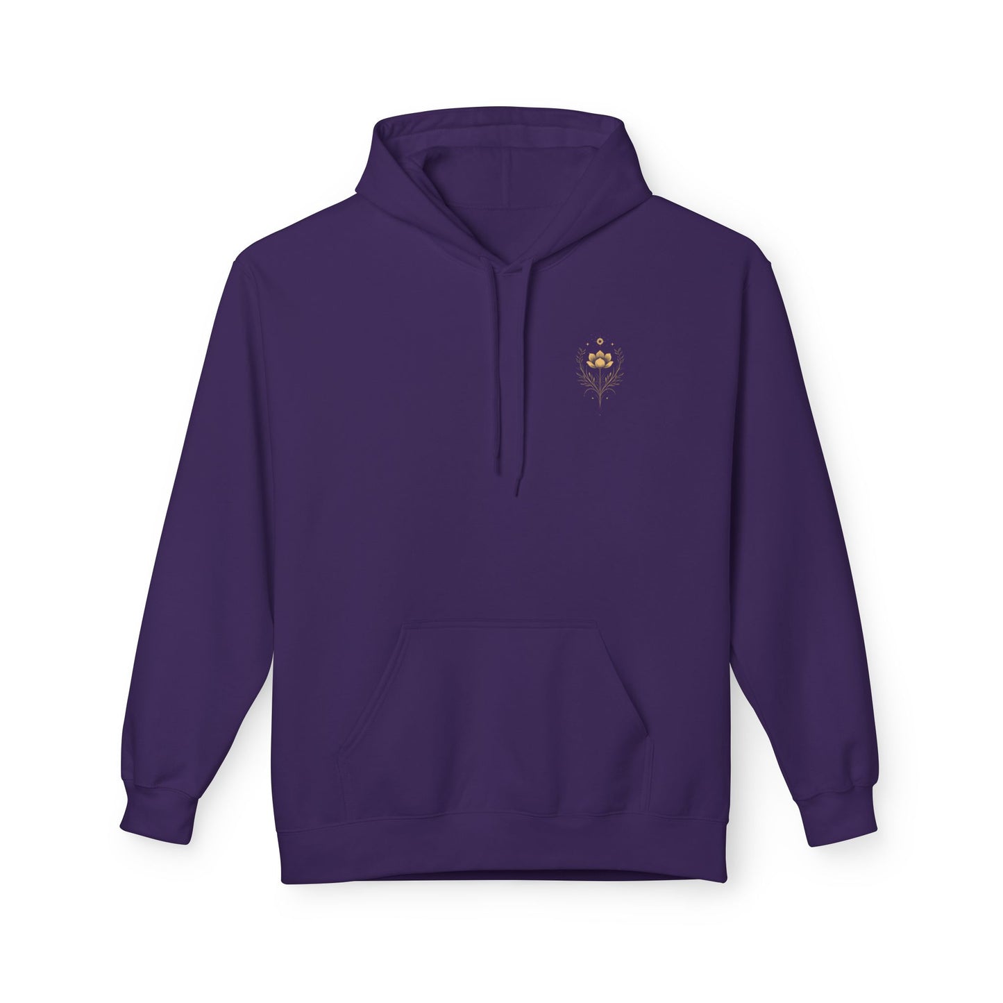 Golden Lotus Fleece Hoodie - Unisex Comfort