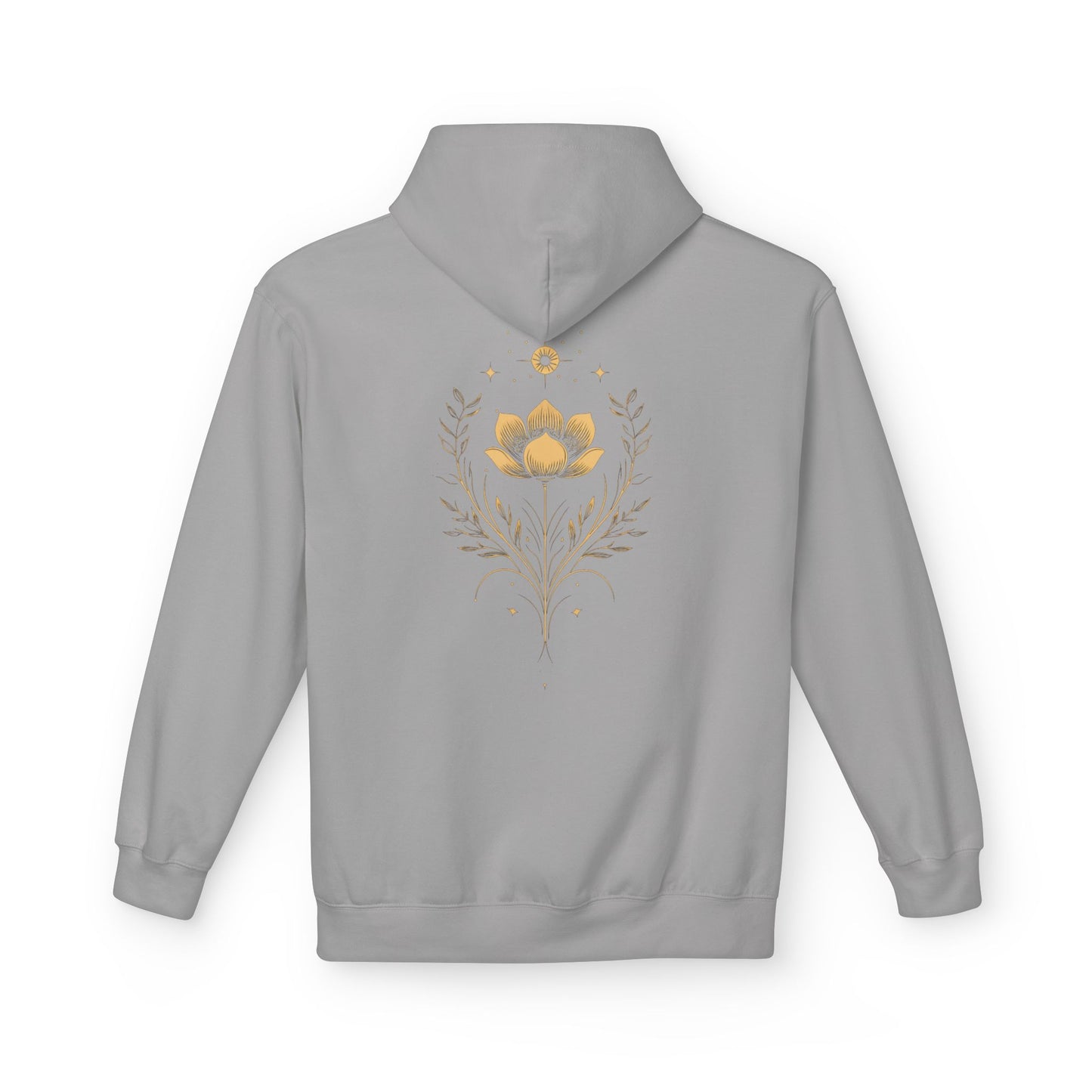 Golden Lotus Fleece Hoodie - Unisex Comfort