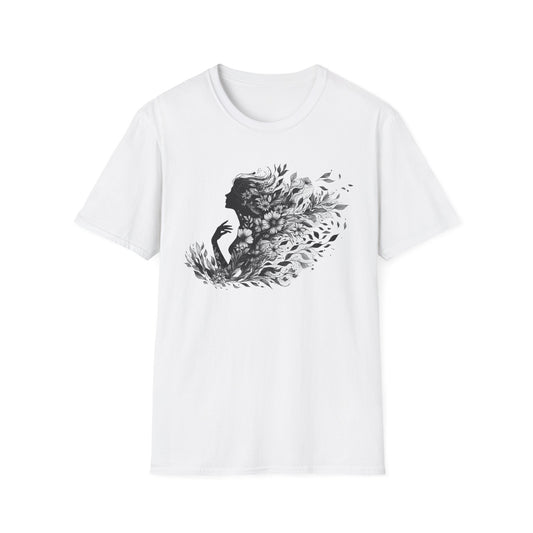 Floral Goddess Silhouette Unisex Softstyle T-Shirt