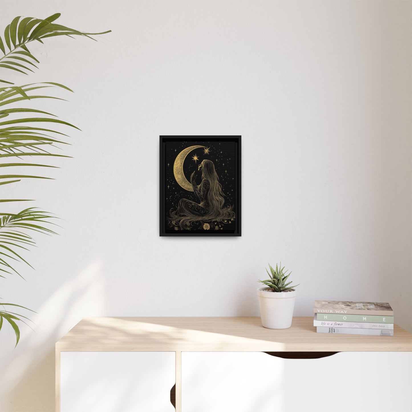Moonlit Dreamer Framed Canvas Art Print