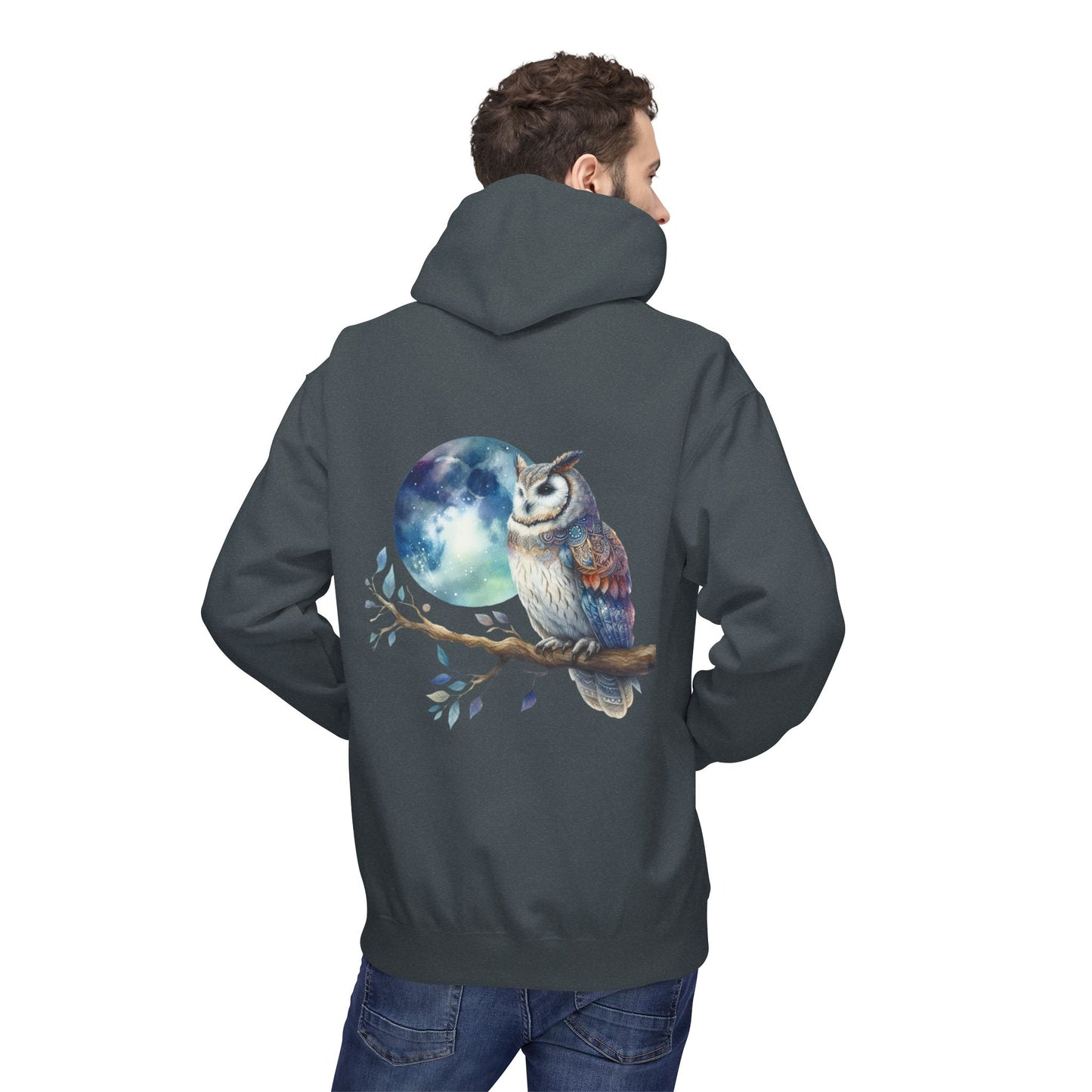 Whimsical Owl Fleece Hoodie -Unisex