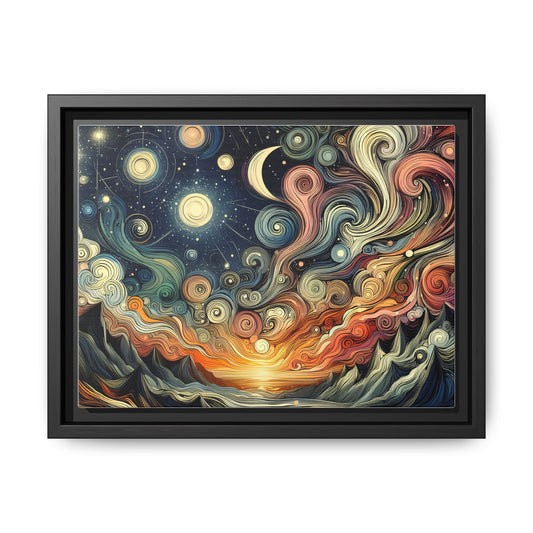 Cosmic Sunset Swirl Canvas Art 12x9 & 14x11
