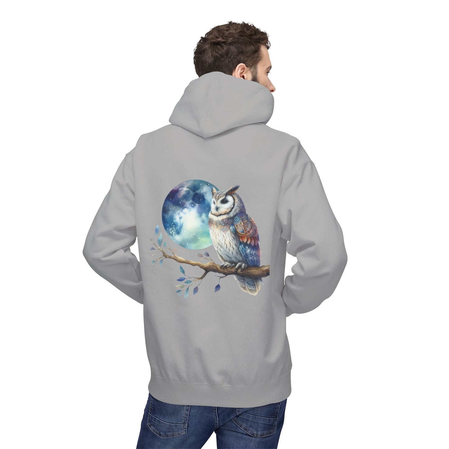 Whimsical Owl Fleece Hoodie -Unisex