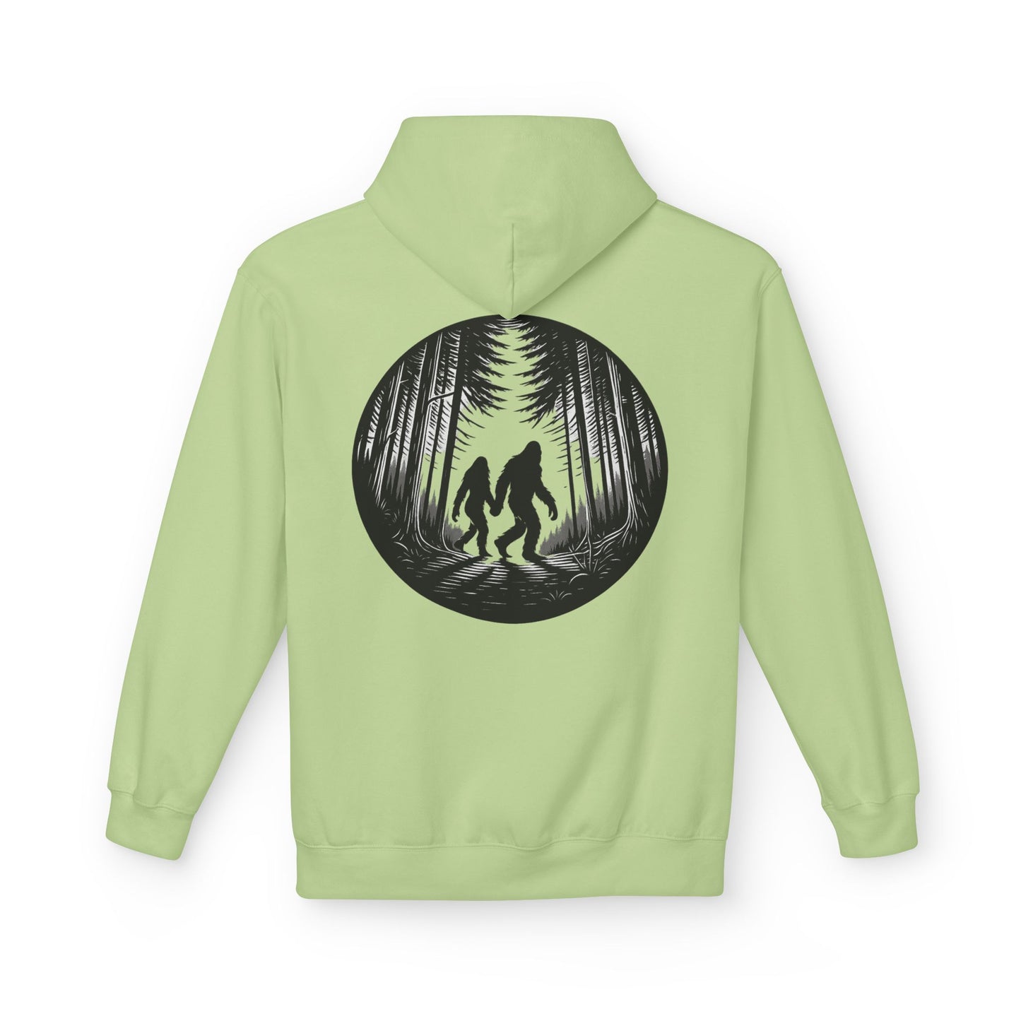 Mystical Bigfoot Couple Hoodie - Cozy Unisex Midweight Fleece Sweatshirt