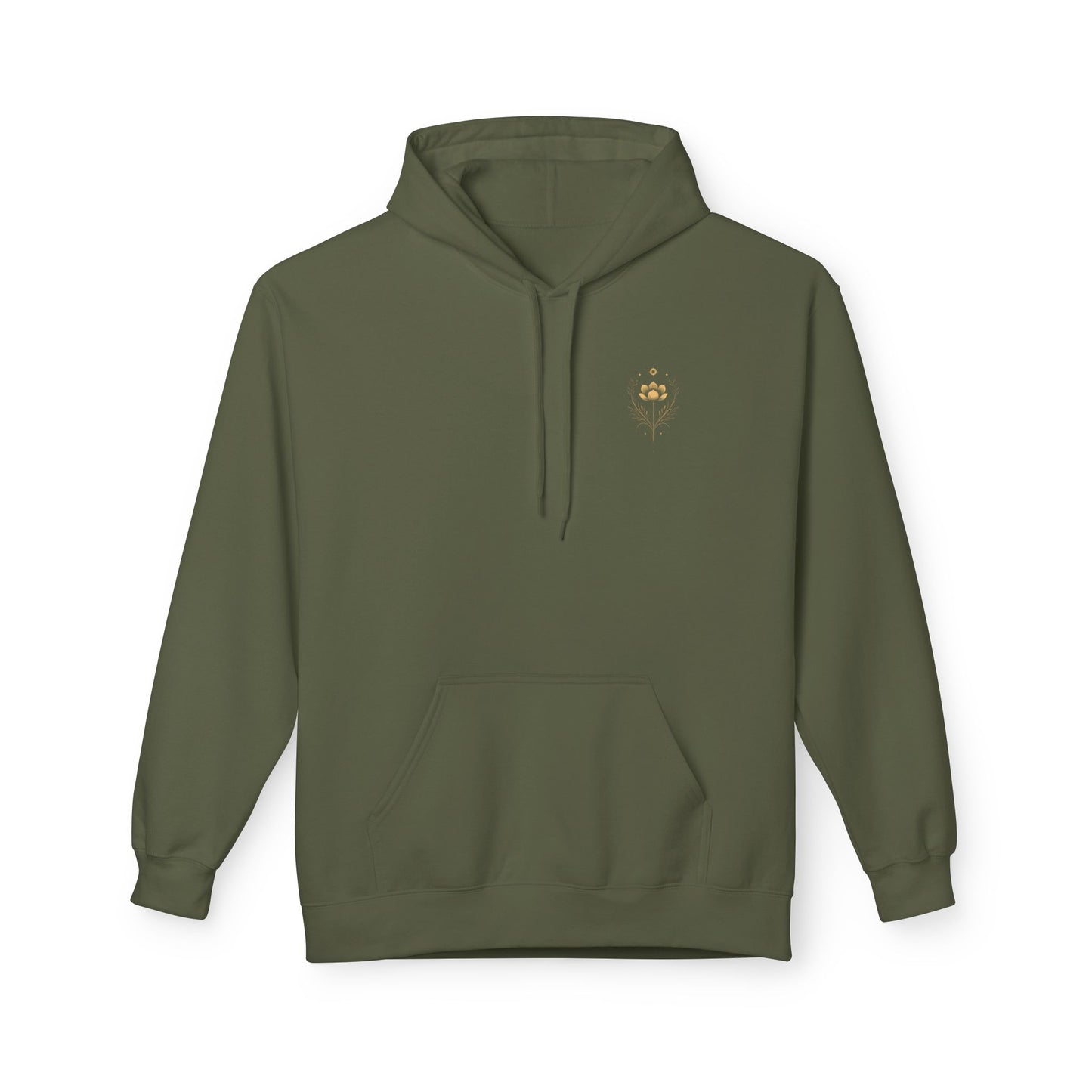 Golden Lotus Fleece Hoodie - Unisex Comfort