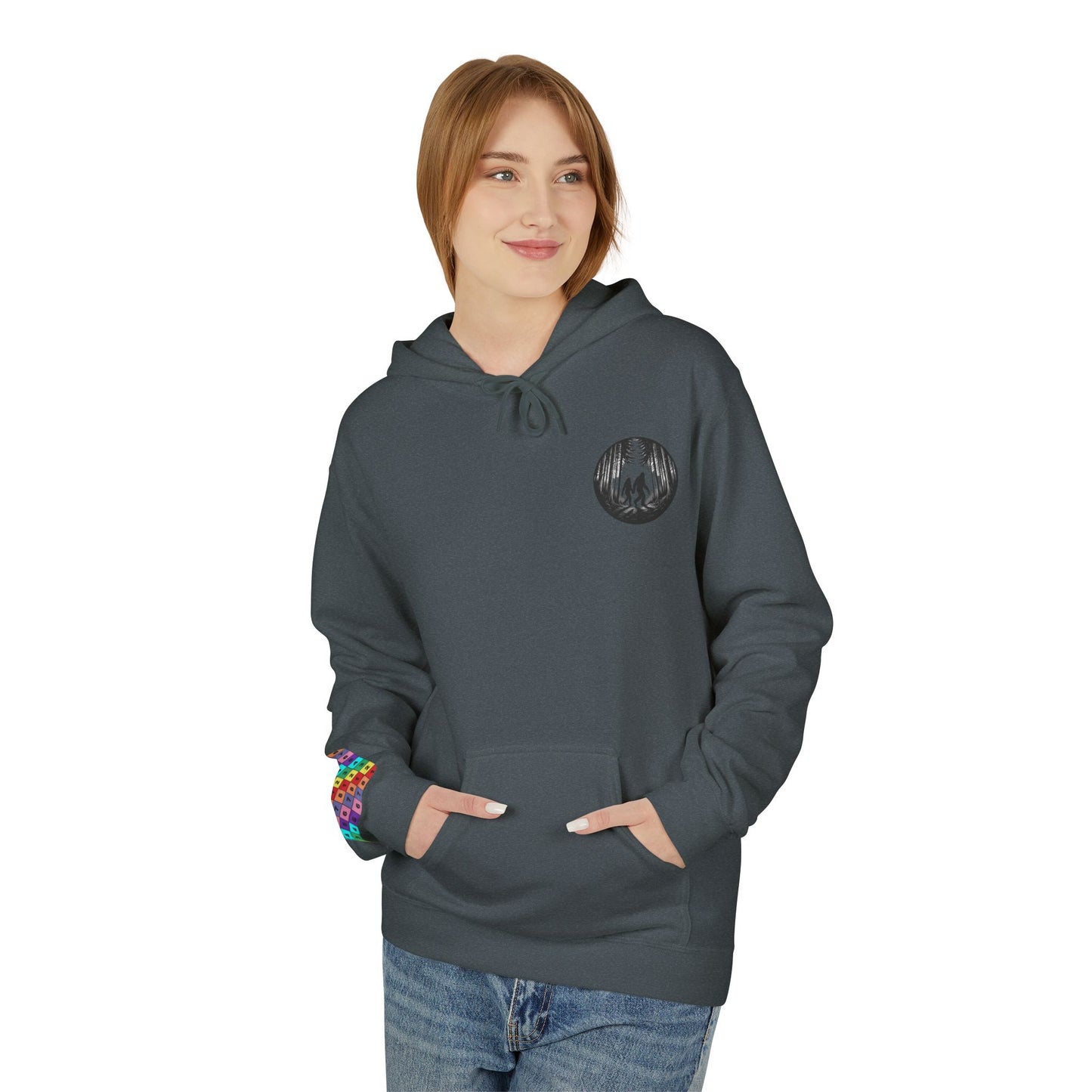 Mystical Bigfoot Couple Hoodie - Cozy Unisex Midweight Fleece Sweatshirt
