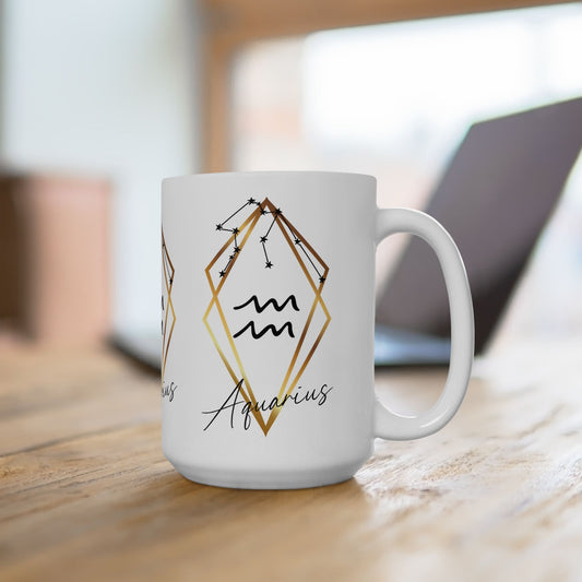 Aquarius Constellation Ceramic Coffee Cup 15oz
