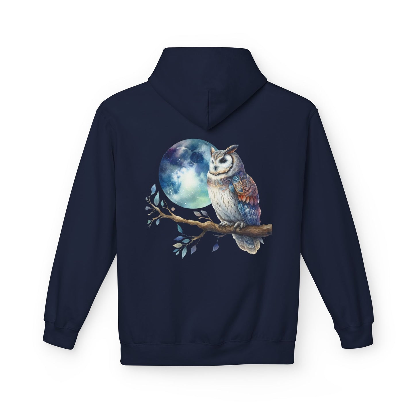 Whimsical Owl Fleece Hoodie -Unisex