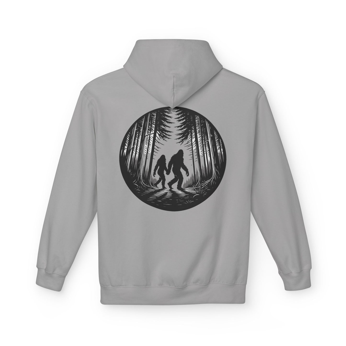 Mystical Bigfoot Couple Hoodie - Cozy Unisex Midweight Fleece Sweatshirt
