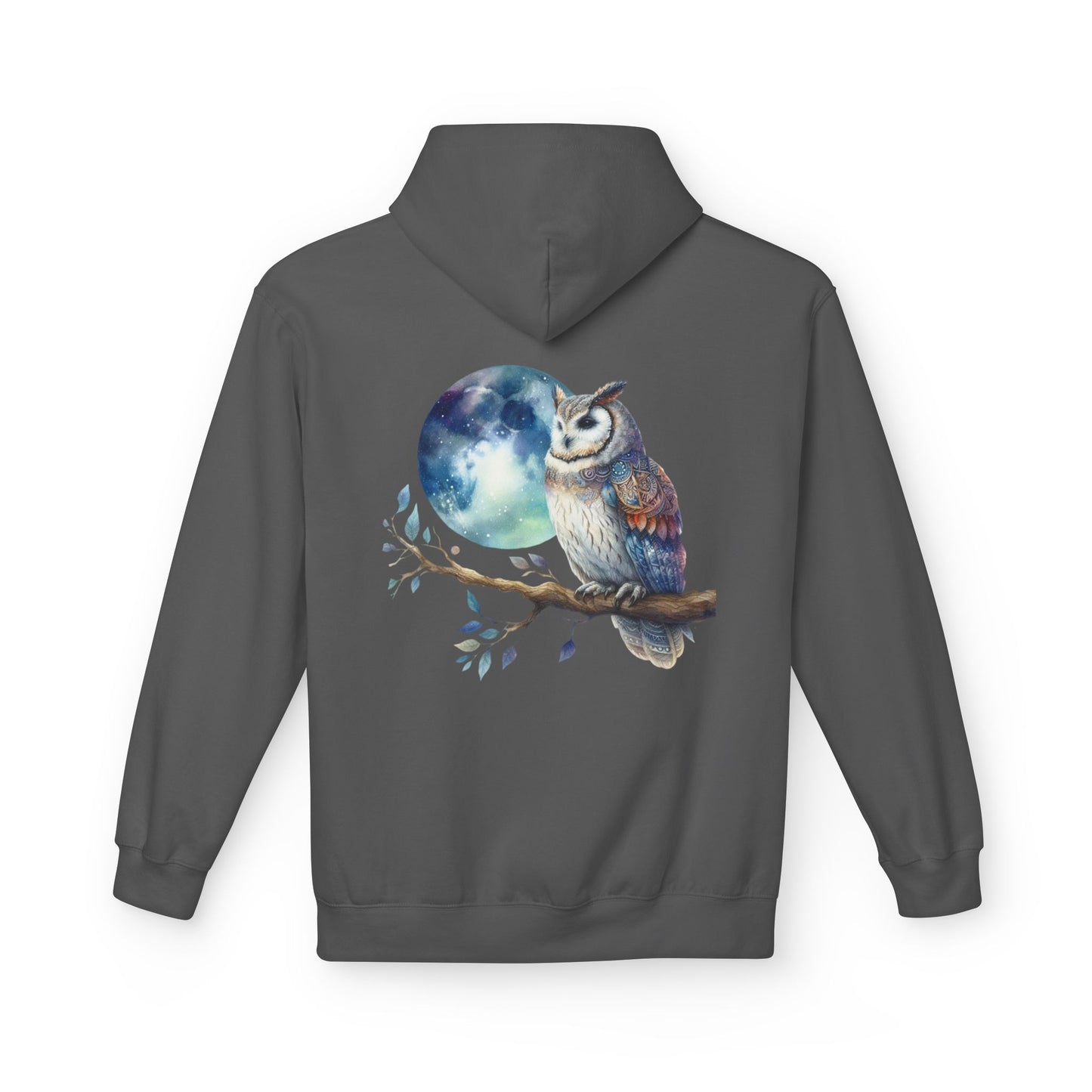 Whimsical Owl Fleece Hoodie -Unisex
