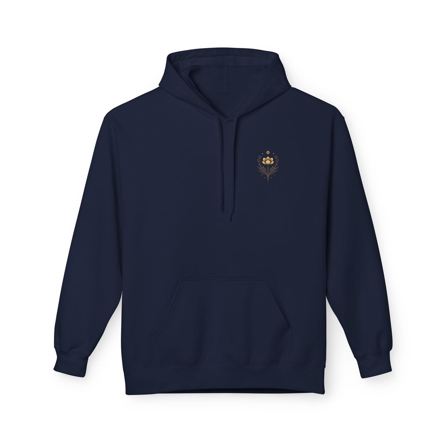 Golden Lotus Fleece Hoodie - Unisex Comfort