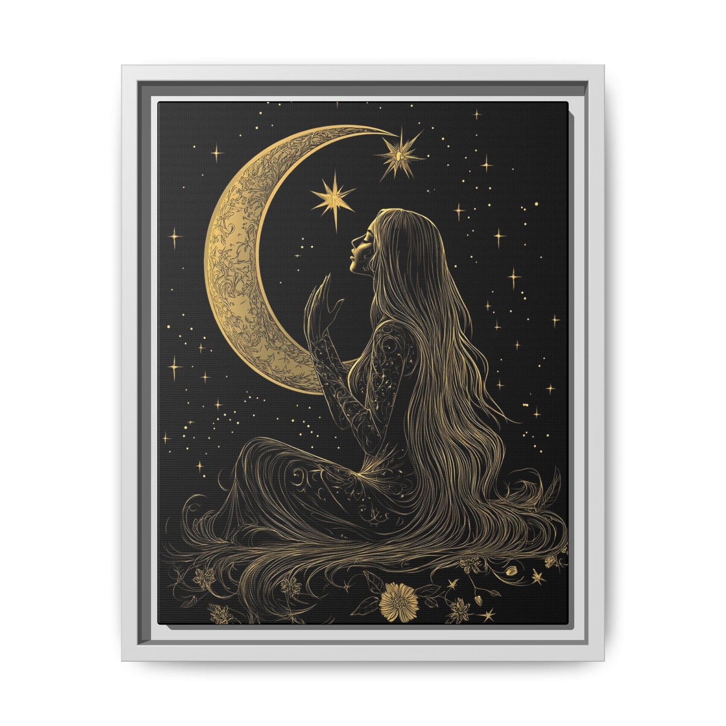 Moonlit Dreamer Framed Canvas Art Print