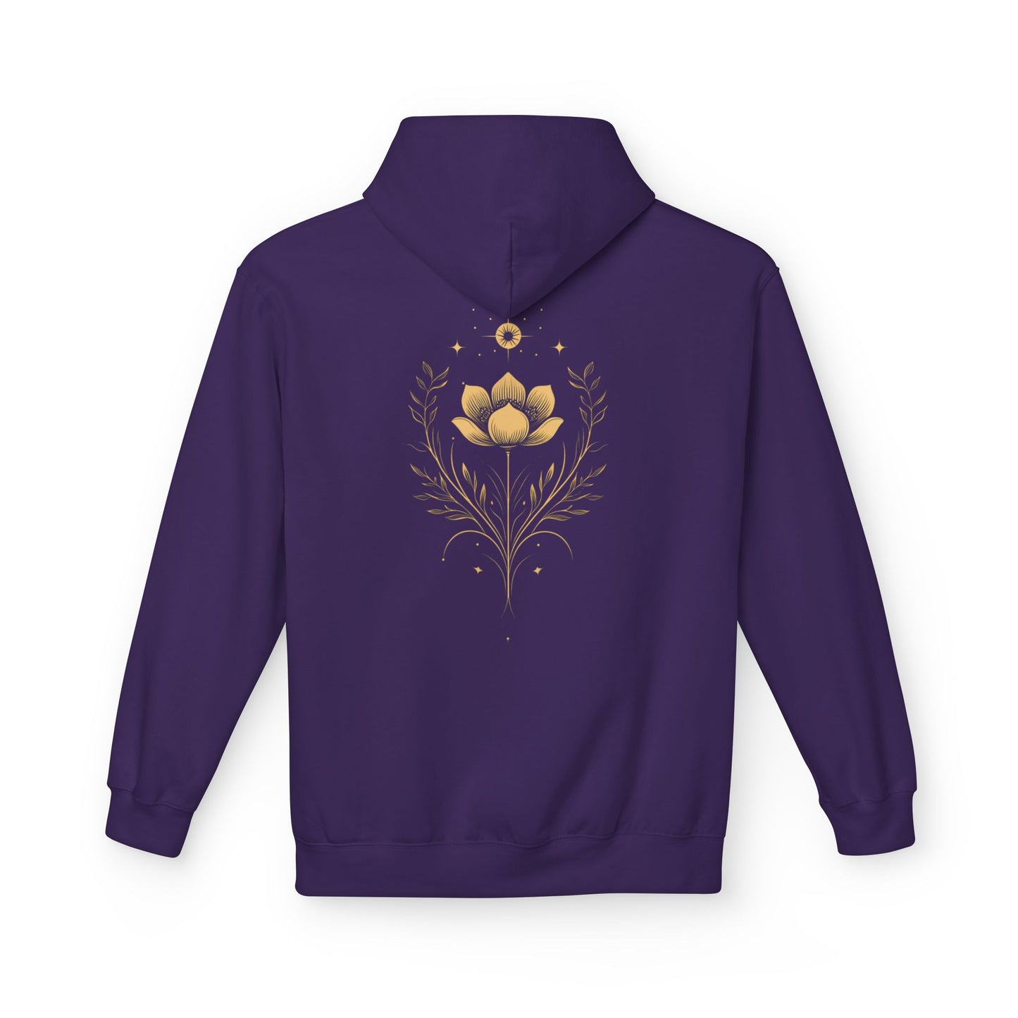 Golden Lotus Fleece Hoodie - Unisex Comfort