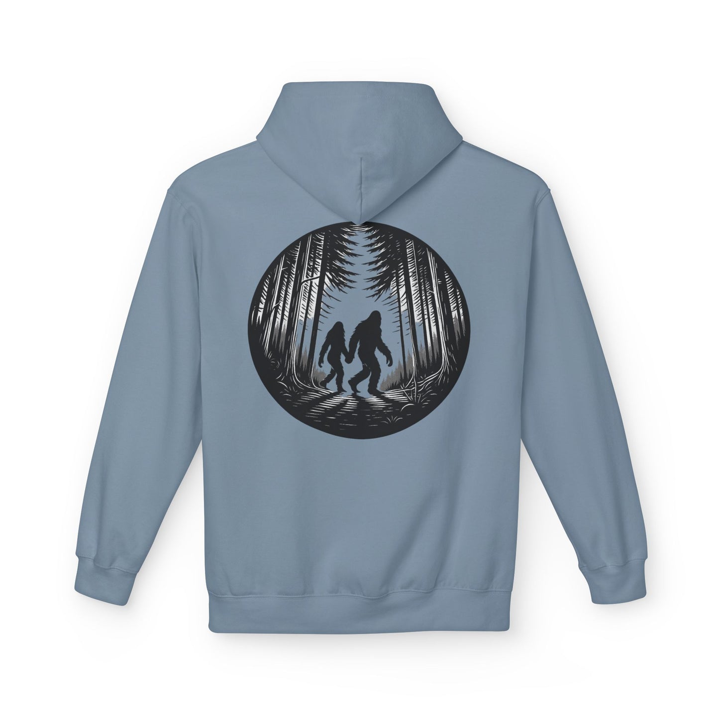 Mystical Bigfoot Couple Hoodie - Cozy Unisex Midweight Fleece Sweatshirt