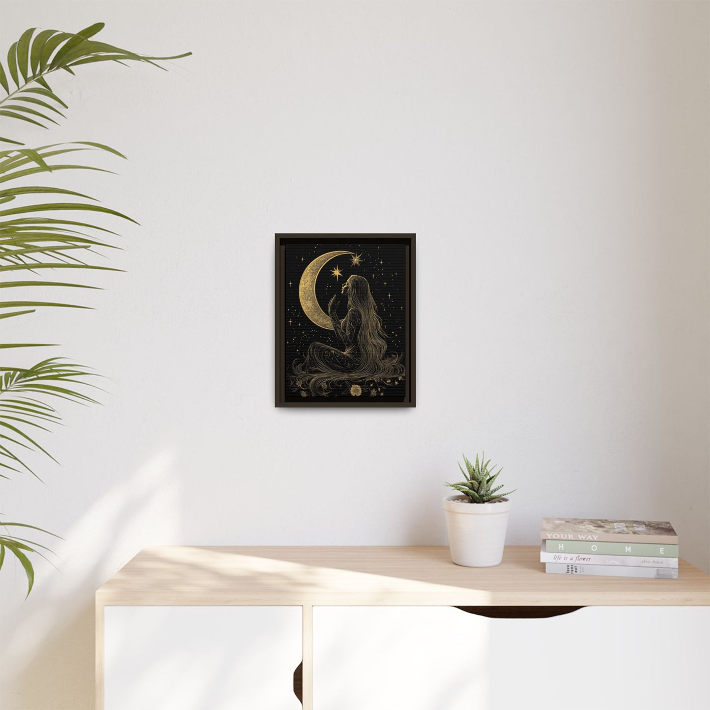 Moonlit Dreamer Framed Canvas Art Print