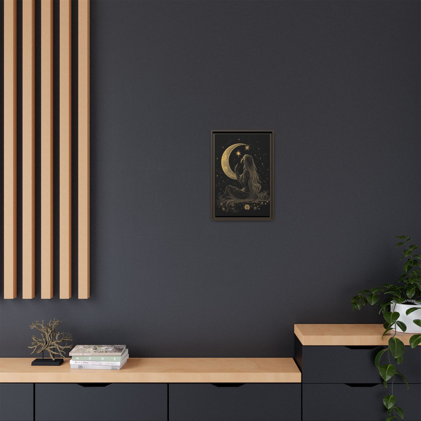 Moonlit Dreamer Framed Canvas Art Print