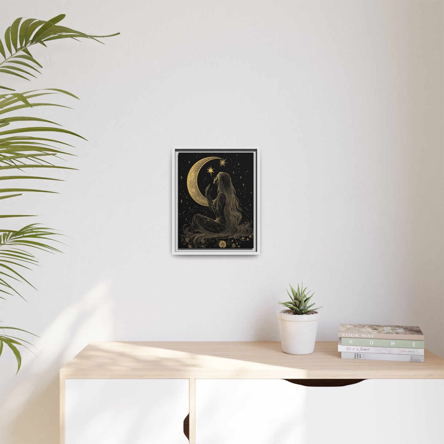 Moonlit Dreamer Framed Canvas Art Print