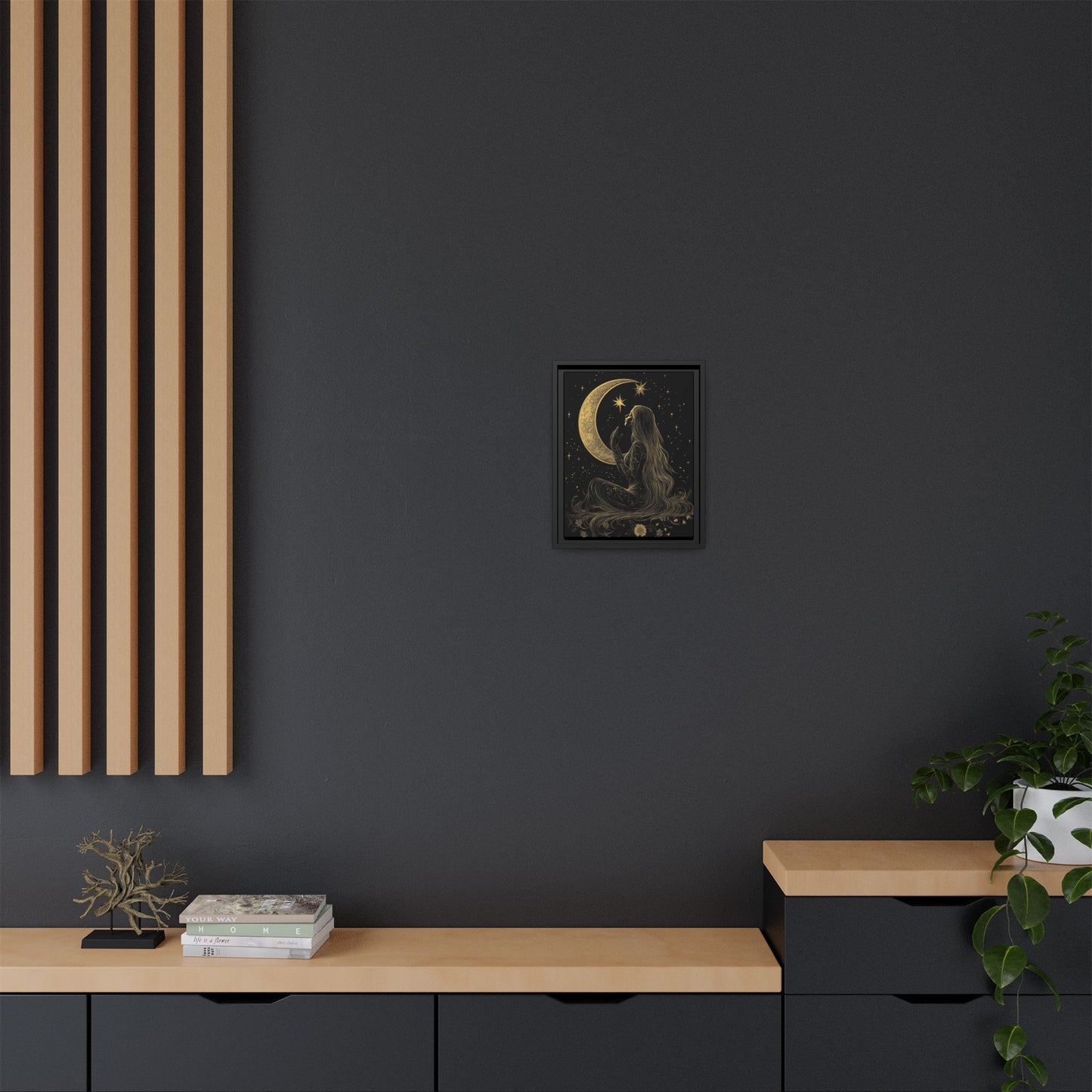Moonlit Dreamer Framed Canvas Art Print