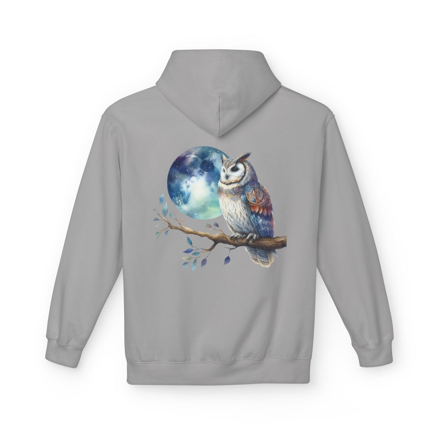 Whimsical Owl Fleece Hoodie -Unisex